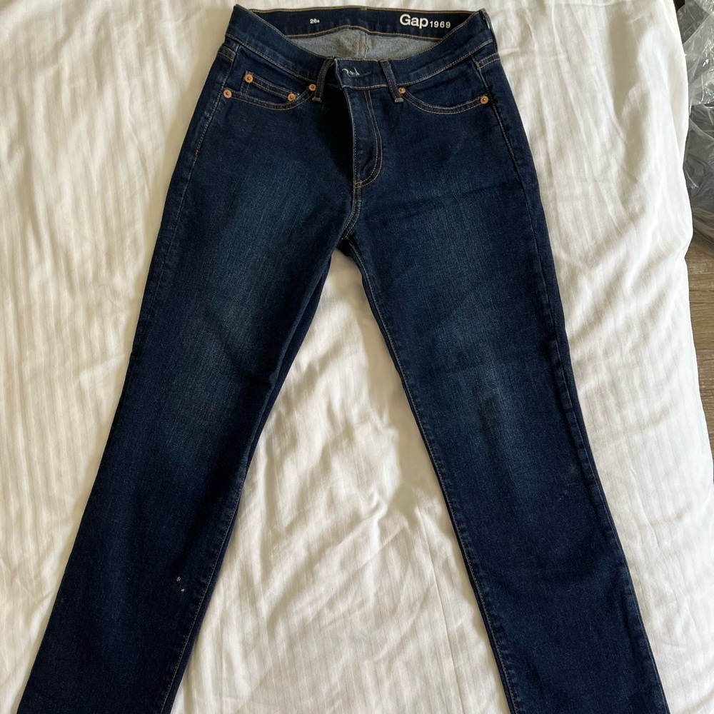 Dark denim mid rise